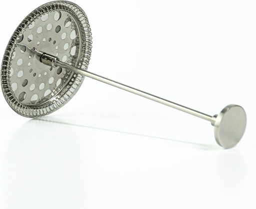 [BRSWGA33OYNBEDL2] Cafe Crush Club French Press 5pc Stainless Steel Plunger Rod & Filter Assembly Replacement Set for YOUR 3.75"" Wide FLAT Shaped Lid 34oz | 1L Coffee Press Replacement Part (Stainless-Steel)