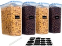 MANHONGYU 4 PCS Airtight Food Storage Container, Plastic Cereal Containers Set, BPA-Free (135.2oz/4L)