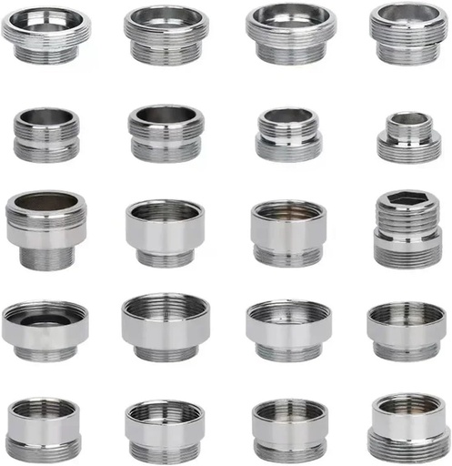 [BRSRE2QHCR5QA3T6] Faucet Adapter Kit, 2Pcs Faucet Adapter, M22 to 16 18 20 22 24 26 28 30 32mm Male Female Tap Adapter Kitchen Bathroom Brass Water Tape Joint(M22xM 4Point 2pcs)