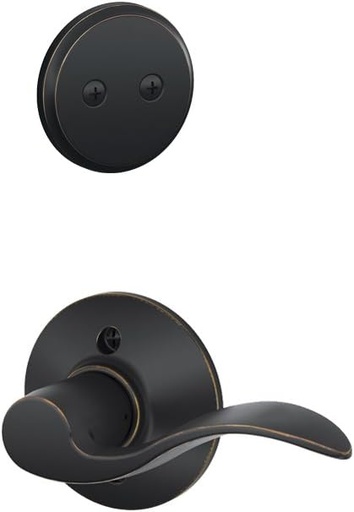 [BRSWIYA5OZ4B2H3G] Schlage F94-ACC-LH Accent Lever Left Handed Dummy Interior Pack from The F-Serie, Aged Bronze