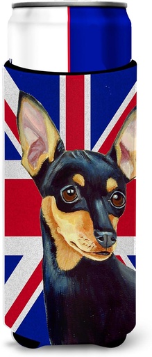 [BRSWIHI4OMPWMYI5] Min Pin with English Union Jack British Flag Ultra Beverage Insulators for slim cans