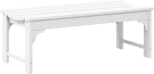 [BRSW2AA2CACWKDL3] WO Home Furniture Outdoor 46" Backless HDPE Adirondack Bench, Poly Lumber Seat for Patio, Backyard, Balcony, All Weather Resistant with UV Protection, White