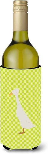 [BRSWGZT2BYBWYELX] Caroline's Treasures BB7685LITERK Bali Duck Green Wine Bottle Hugger Bottle Cooler Sleeve Hugger Machine Washable Collapsible Insulator Beverage Insulated Holder