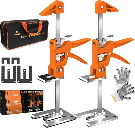 [BRSROHQ5B4MRSE34] [Upgrade] Labor Saving Arm Jack 2 Pack,15.5 Inch Stainless Steel Furniture Lifts with Handbag,Hand Furniture Jack Lifter Tool for Installing Cabinets,Flooring&Windows,Load 440LBS