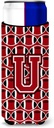 Letter U Football Red, Black and White Ultra Beverage Insulators for slim cans