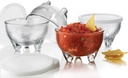Libbey Salsa Set 4 Glass Bowls 10.8 oz & 4 Plastic Lids
